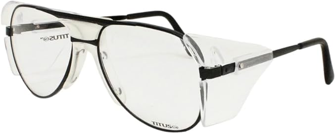 TITUS G77 Premium Metal Frame Aviator Z87+, Z87.1 Safety Glasses Side Shield Motorcycle Shooting DOT ANSI CE Approved Eyewear