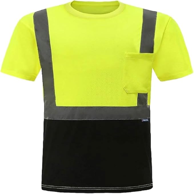 AYKRM Safety T Shirt Reflective High Visibility hi vis Long Sleeve T Shirt (XS-6XL)