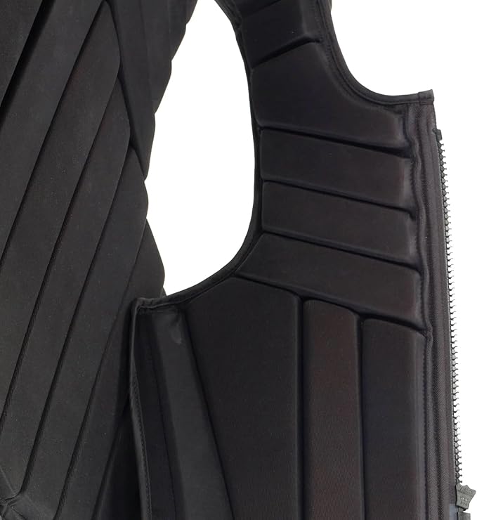 Ovation Adults' ComfortFlex Body Protector | Durable Comfortable Adjustable Safety Reflective Piping Equestrian Riding Vest, Black