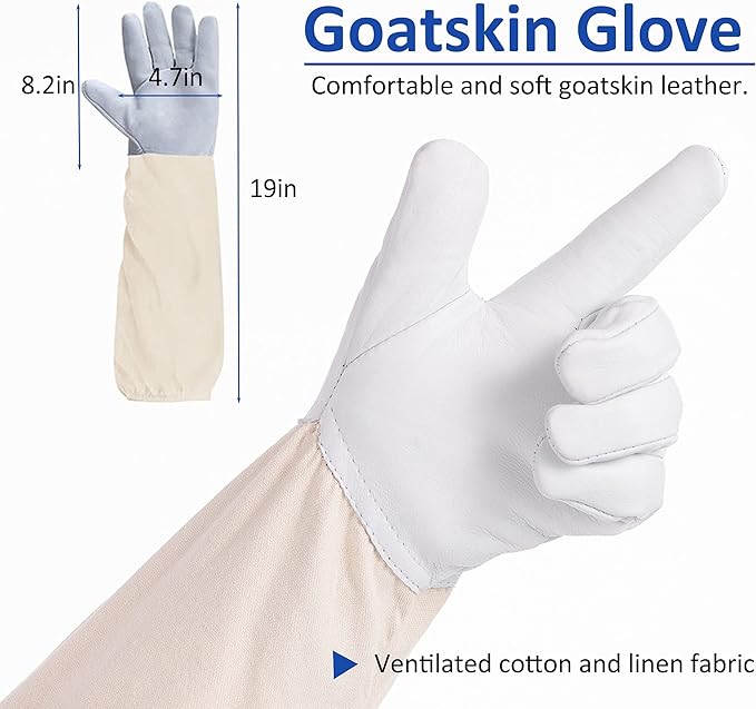 Professional Bee Suits for Men Women Sting Proof with Round Veil, Sting-Proof Full Body Protection Beekeeping Suit with Glove