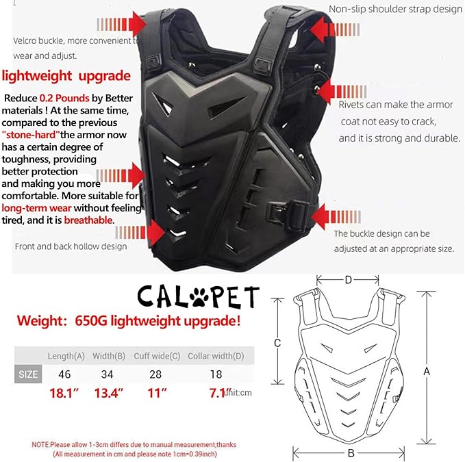 Motorcycle Armor Body Guard Vest, Street Bike Riding Off-Road Racing Cycling Skiing Motocross Adult Chest Protector