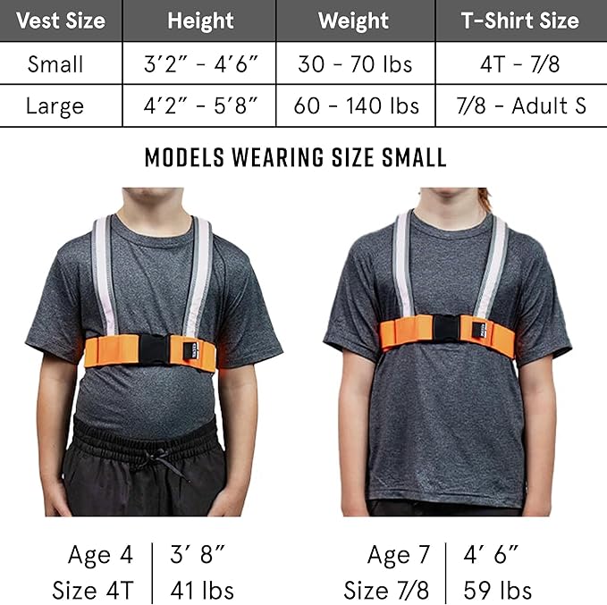 noxgear TracerJr - Child Illuminated and Reflective Safety Vest - Durable, Highly Adjustable - for Biking or Outdoor Play