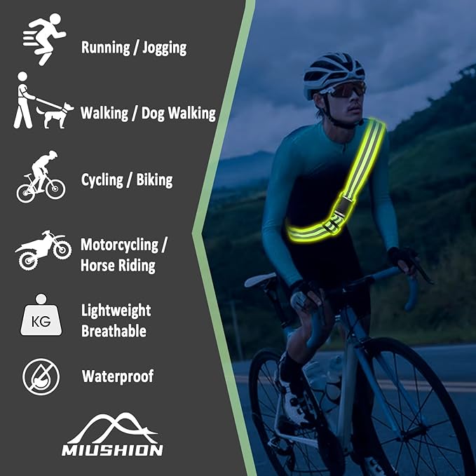 Reflective Vest - Running Vest Reflector, Reflective Running Vest with Safety Straps, High Visibility Reflector