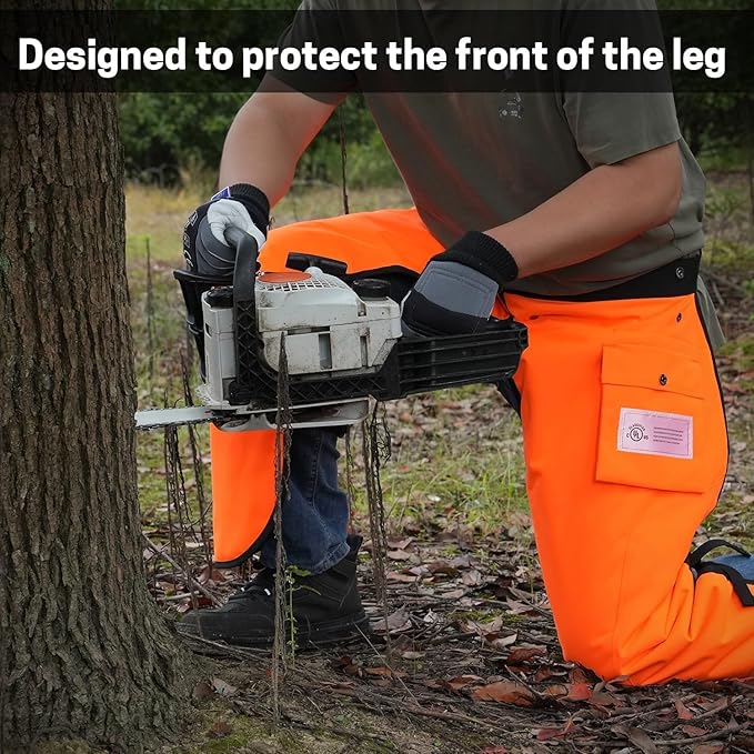 Chainsaw Chaps Apron 8-Layer Wrap for Men/Women Loggers Forest Workers Protective Chain Saw Pants Adjustable