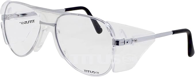 TITUS G77 Premium Metal Frame Aviator Z87+, Z87.1 Safety Glasses Side Shield Motorcycle Shooting DOT ANSI CE Approved Eyewear