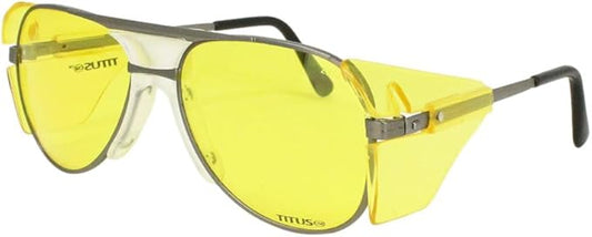 TITUS G77 Premium Metal Frame Aviator Z87+, Z87.1 Safety Glasses Side Shield Motorcycle Shooting DOT ANSI CE Approved Eyewear