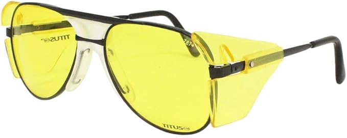 TITUS G77 Premium Metal Frame Aviator Z87+, Z87.1 Safety Glasses Side Shield Motorcycle Shooting DOT ANSI CE Approved Eyewear