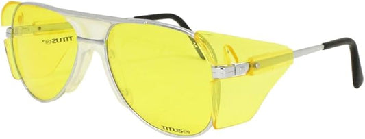 TITUS G77 Premium Metal Frame Aviator Z87+, Z87.1 Safety Glasses Side Shield Motorcycle Shooting DOT ANSI CE Approved Eyewear