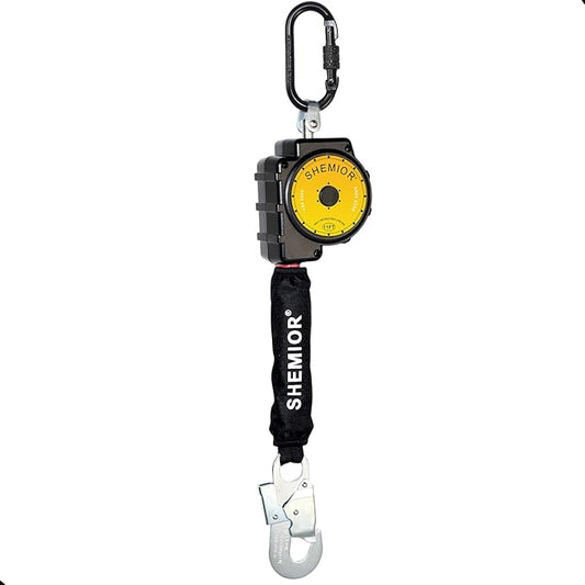 11FT Self Retracting Lifeline, Swivel Top Self Retractable Safety Lanyard, Web SRL Fall Arrest Protection Gear, ANSI Lightweight Housing, Snap Hook