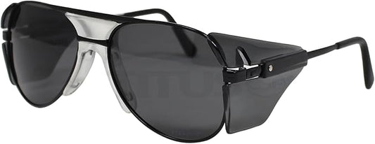 TITUS G77 Premium Metal Frame Aviator Z87+, Z87.1 Safety Glasses Side Shield Motorcycle Shooting DOT ANSI CE Approved Eyewear