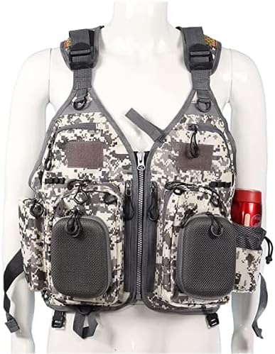 JKSPORTS Fly Fishing Vest - Fishing Safety Life Jacket for Swimming, Sailing, Boating, Kayak - Floating Multifunction Breathable Backpack for Men and Women - Adjustable, Grey/Green/Red/Blue