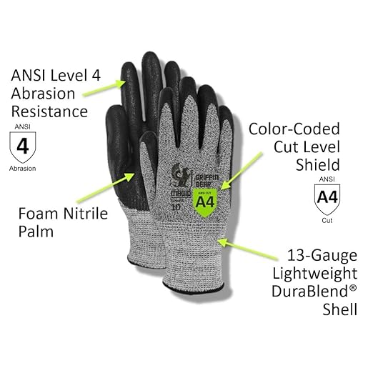 MAGID Griffin Gear ANSI A4 Liquid Repellent Nitrile Work Gloves, 96 Pairs, Size 10/XL (GPD456)