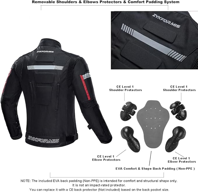 Motorcycle Jacket Motorbike Biker Waterproof Jackets Windproof Full Body Protective Gear Armoured Summer Winter for Men