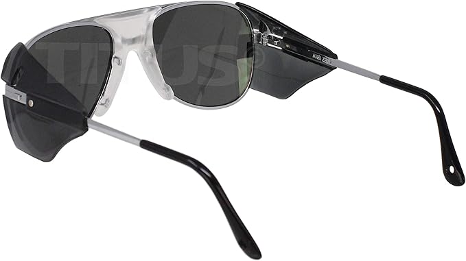TITUS G77 Premium Metal Frame Aviator Z87+, Z87.1 Safety Glasses Side Shield Motorcycle Shooting DOT ANSI CE Approved Eyewear