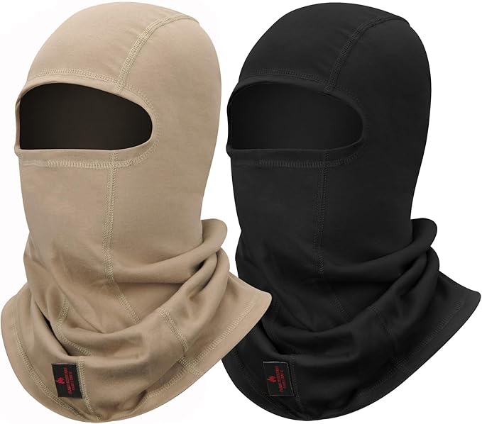 FR Face Mask for Men – Fire Resistant Balaclava Welding Head Cover, 100% Cotton Full Face Hood & Neck Protector