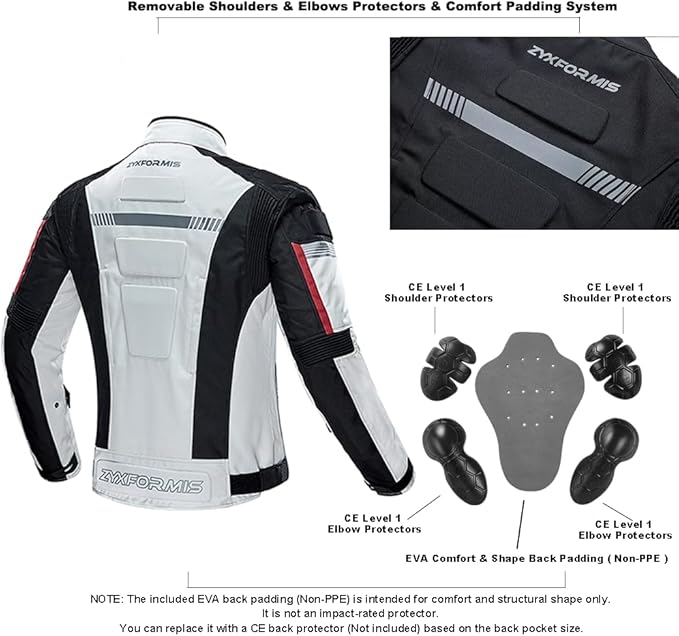 Motorcycle Jacket Motorbike Biker Waterproof Jackets Windproof Full Body Protective Gear Armoured Summer Winter for Men