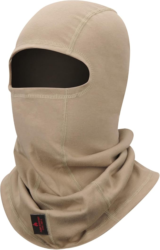 FR Face Mask for Men – Fire Resistant Balaclava Welding Head Cover, 100% Cotton Full Face Hood & Neck Protector