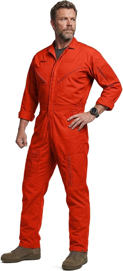CQR Men's Tactical Ripstop Zip-Front Coverall, Lightweight Durable Utility Work Jumpsuit for Mechanics and Technicians