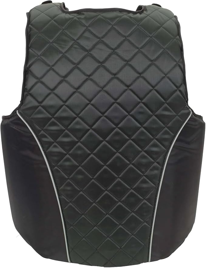 Ovation Adults' ComfortFlex Body Protector | Durable Comfortable Adjustable Safety Reflective Piping Equestrian Riding Vest, Black