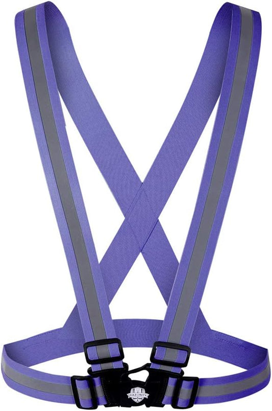 Dazonity High Visibility Safety Vest,Lightweight,Adjustable & Elastic Vest,Hi Vis Reflective Strips, Fit for Men & Women, Construction,Cycling, Runnning, Surveyor, (Blue)