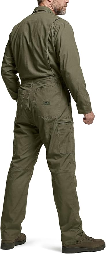 CQR Men's Tactical Ripstop Zip-Front Coverall, Lightweight Durable Utility Work Jumpsuit for Mechanics and Technicians