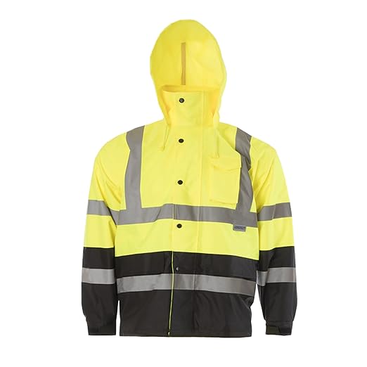 JORESTECH Hi-Visibility Waterproof Rain Jacket with Mesh Lining, ANSI/ISEA 107-2015 Class 3 Type R, Lightweight Wind-Resistant Safety Jacket