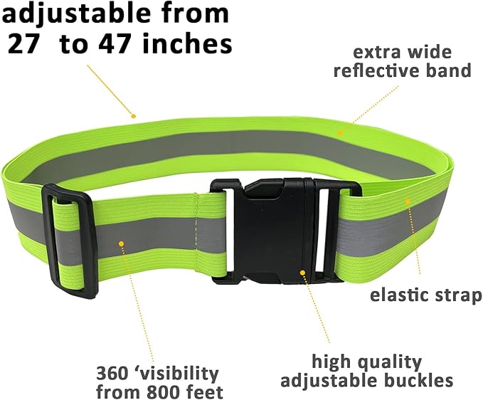Reflective Vest - Running Vest Reflector, Reflective Running Vest with Safety Straps, High Visibility Reflector