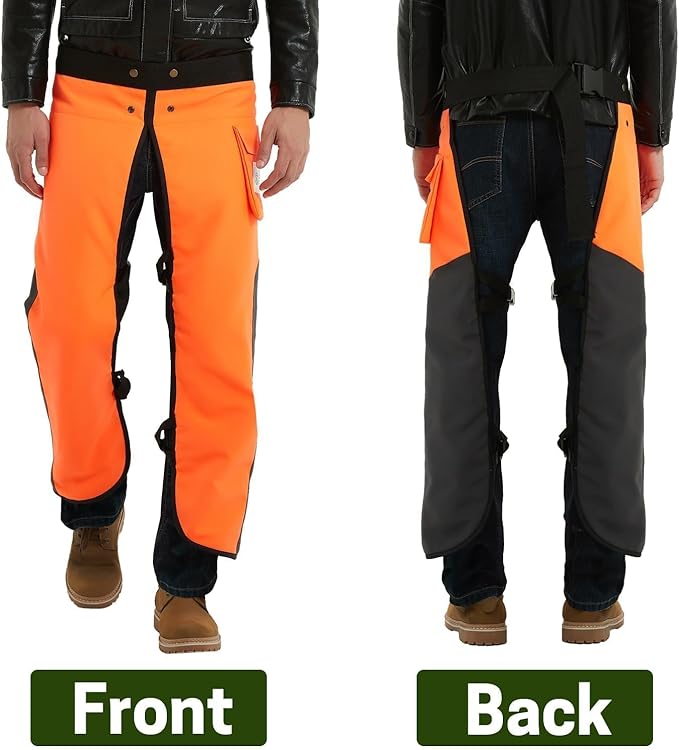 Chainsaw Chaps Apron 8-Layer Wrap for Men/Women Loggers Forest Workers Protective Chain Saw Pants Adjustable