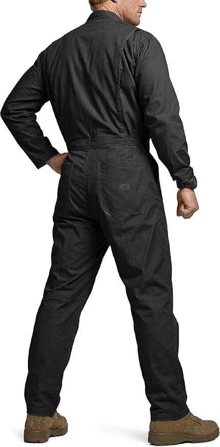 CQR Men's Tactical Ripstop Zip-Front Coverall, Lightweight Durable Utility Work Jumpsuit for Mechanics and Technicians