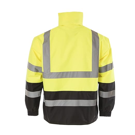 JORESTECH Hi-Visibility Waterproof Rain Jacket with Mesh Lining, ANSI/ISEA 107-2015 Class 3 Type R, Lightweight Wind-Resistant Safety Jacket