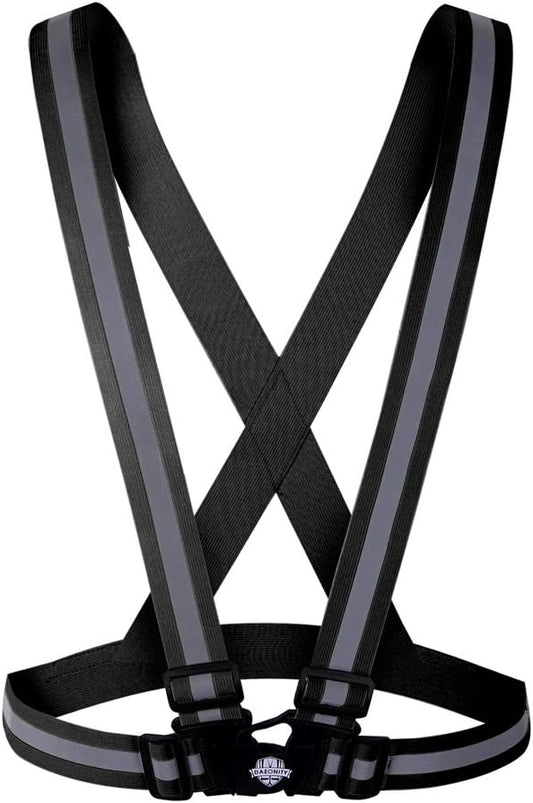 Dazonity High Visibility Safety Vest,Lightweight,Adjustable & Elastic Vest,Hi Vis Reflective Strips, Fit for Men & Women, Construction,Cycling, Runnning, Surveyor, (Black)