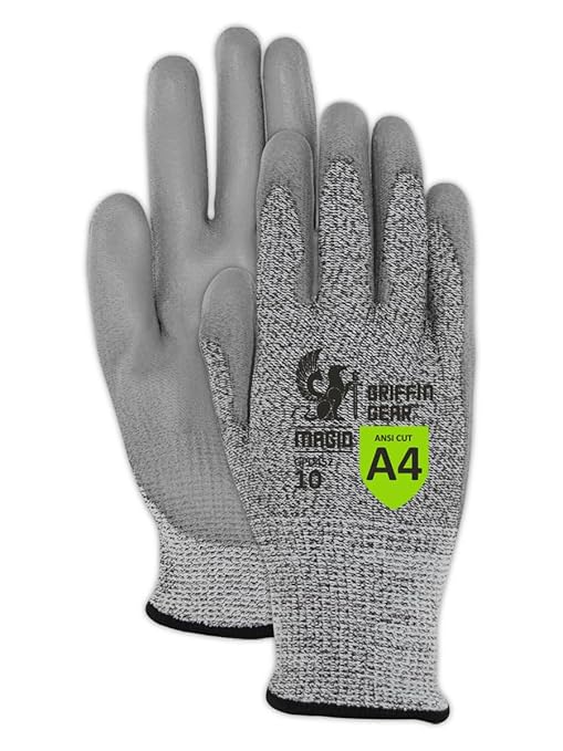 MAGID Griffin Gear ANSI A4 Liquid Repellent Nitrile Work Gloves , 96 Pairs, Size 12/3XL, GPD452