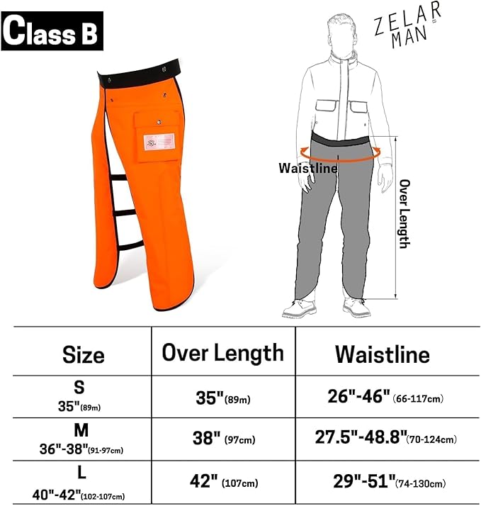 Chainsaw Chaps Apron 8-Layer Wrap for Men/Women Loggers Forest Workers Protective Chain Saw Pants Adjustable