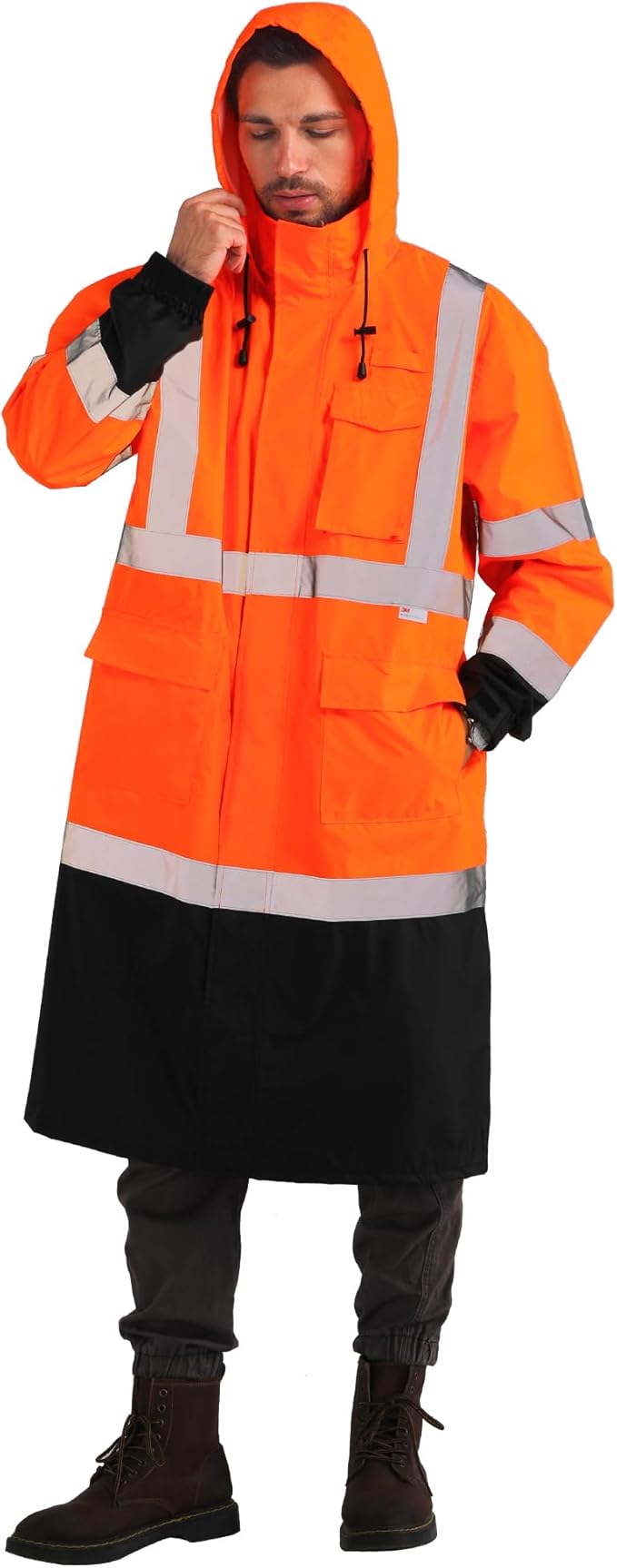 sesafety Safety Rain Coats for Men Work, Class 3 HighVisibility Rain Gear Construction, Reflective Hi Vis RainJacket Lightweight Waterproof