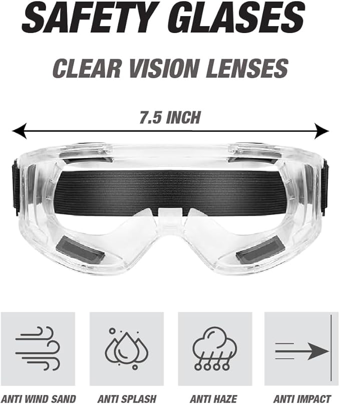 LAUCO Premium Respirator Kit - Reusable Half Face Cover Set with Safety Glasses for Gas, Painting, Machine Polishing, Staining, Car Spraying, Sanding & Cutting, DIY and Other Work Protection