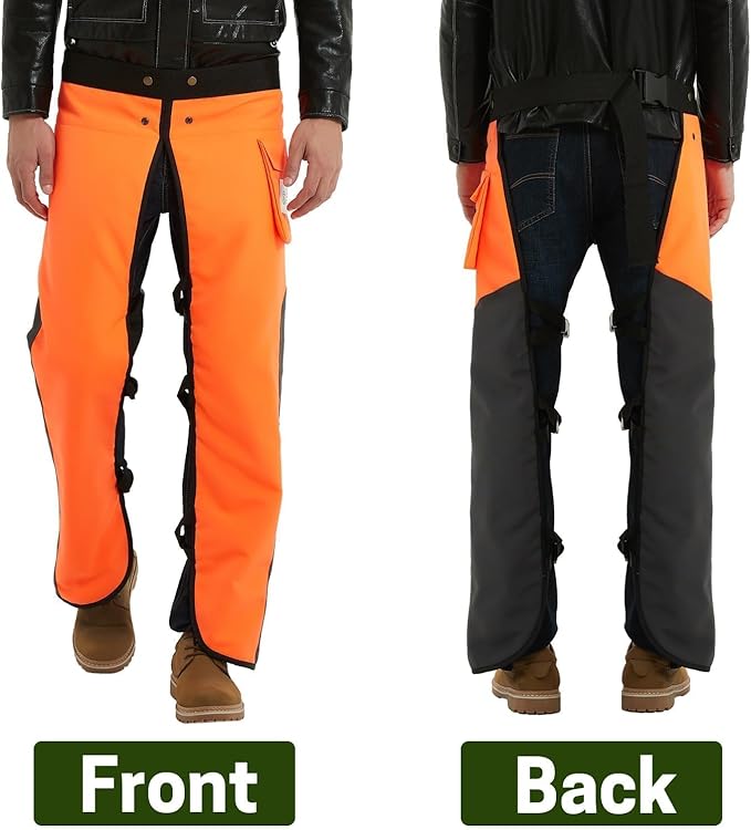 Chainsaw Chaps Apron 8-Layer Wrap for Men/Women Loggers Forest Workers Protective Chain Saw Pants Adjustable