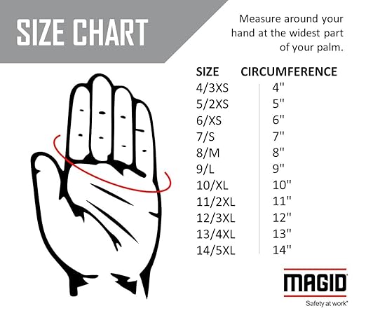 MAGID Griffin Gear ANSI A4 Liquid Repellent Nitrile Work Gloves, 144 Pairs, Size 8/Medium (GPD456)