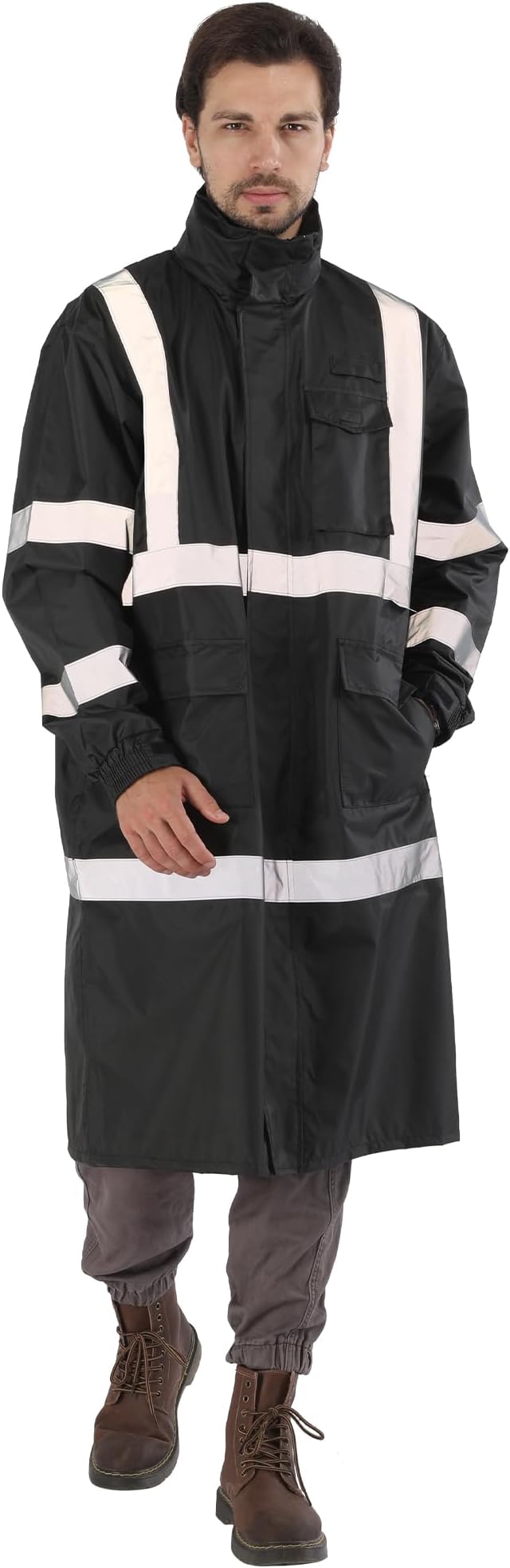 sesafety Safety Rain Coats for Men Work, Class 3 HighVisibility Rain Gear Construction, Reflective Hi Vis RainJacket Lightweight Waterproof