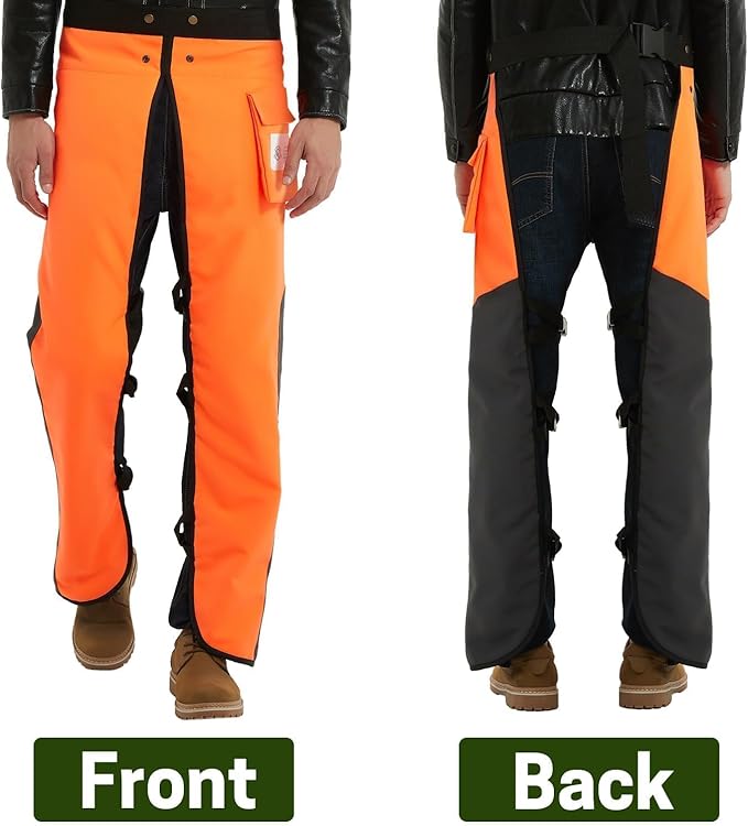 Chainsaw Chaps Apron 8-Layer Wrap for Men/Women Loggers Forest Workers Protective Chain Saw Pants Adjustable