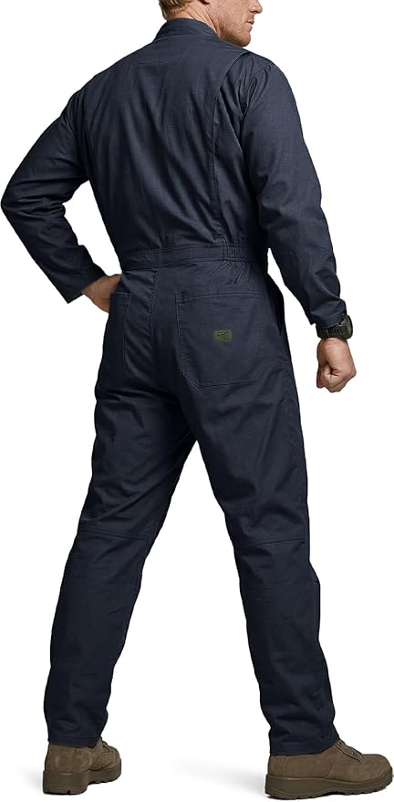 CQR Men's Tactical Ripstop Zip-Front Coverall, Lightweight Durable Utility Work Jumpsuit for Mechanics and Technicians