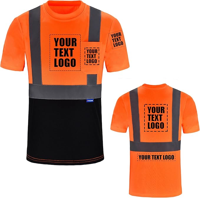 AYKRM Safety T Shirt Reflective High Visibility hi vis Long Sleeve T Shirt (XS-6XL)