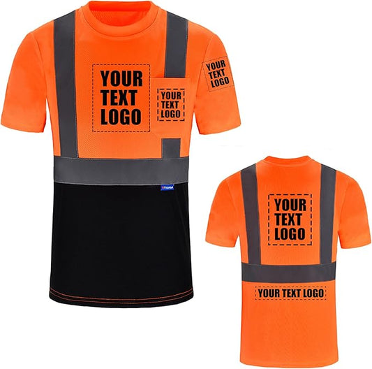 AYKRM Safety T Shirt Reflective High Visibility hi vis Long Sleeve T Shirt (XS-6XL)