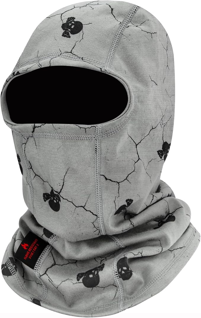 FR Face Mask for Men – Fire Resistant Balaclava Welding Head Cover, 100% Cotton Full Face Hood & Neck Protector