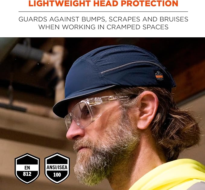 Ergodyne Skullerz 8955 Lightweight Bump Cap, Baseball Hat Style, Breathable Head Protection