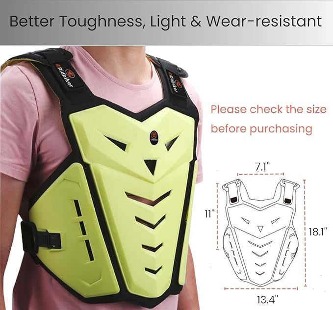 Motorcycle Vest Chest Protector Motocross Armor Body Vest Motorcycle Safety Gear Chest Guard Dirt Bike Riding Gear for Men Chest Armor