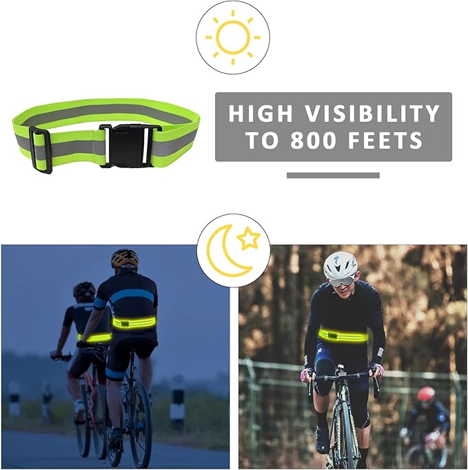 Reflective Vest - Running Vest Reflector, Reflective Running Vest with Safety Straps, High Visibility Reflector