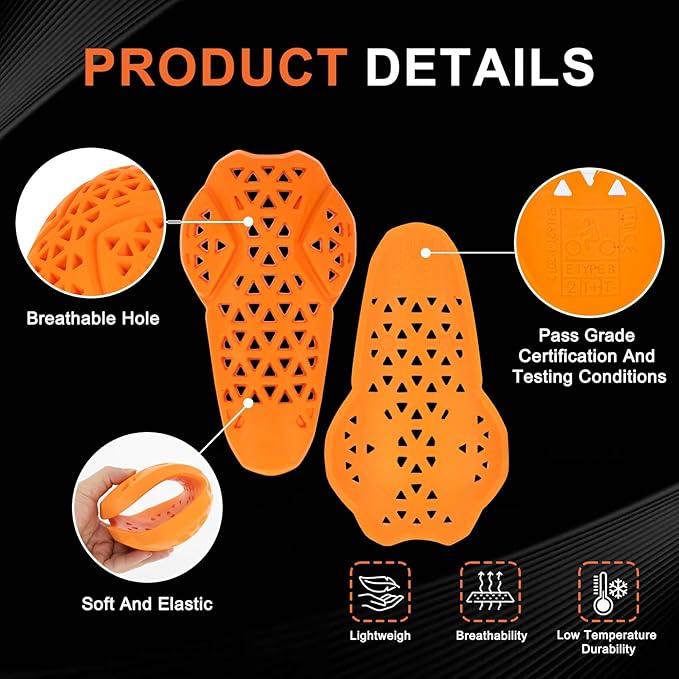 CE Level 2 Motorcycle Armor - PSLER CE Level 2 Motorcycle Armor Jacket Inserts Motorcycle Jacket Pads for Motorcycle Jackets,Elbow