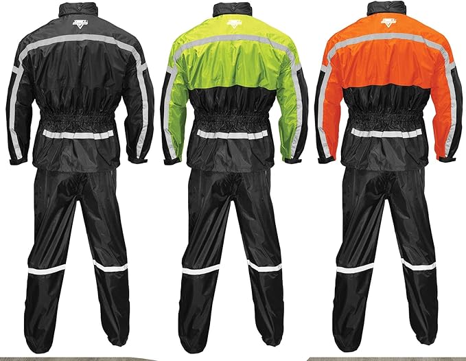 Nelson Rigg Stormrider Rain Suit; 100% Waterproof, Pants and Jacket Included with Reflective Striping