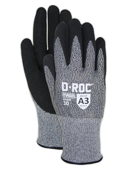 MAGID Griffin Gear ANSI A3 Hyperon Blended Sandy Nitrile Coated Work Gloves, 144 Pairs, Size 12/3XL, GPD255