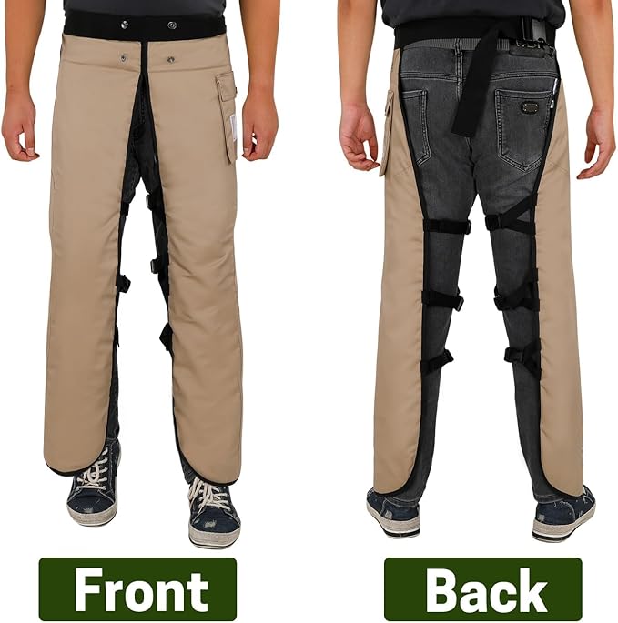 Chainsaw Chaps Apron 8-Layer Wrap for Men/Women Loggers Forest Workers Protective Chain Saw Pants Adjustable
